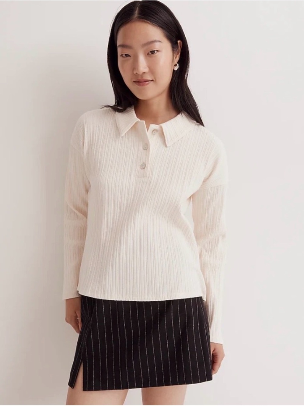 $65 MSRP NWT  Madewell Variegated Rib Top